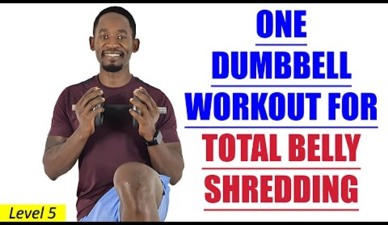 One Dumbbell Standing Workout for Total Belly Shredding