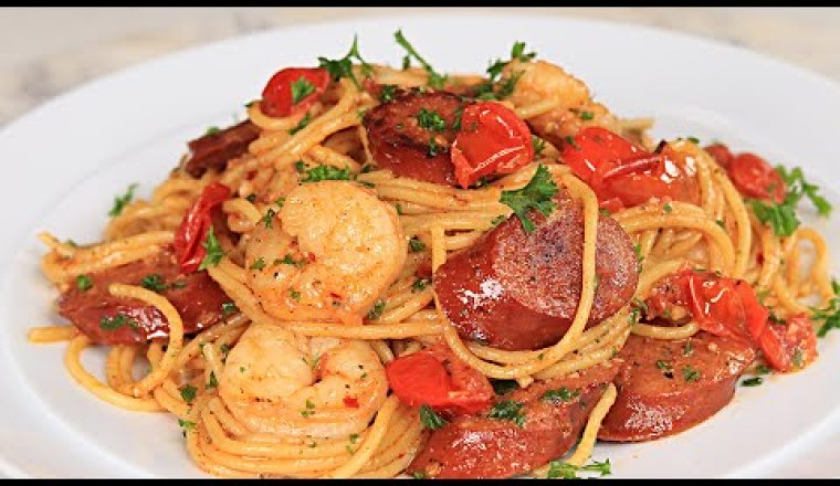 Cajun Sausage and Shrimp Scampi