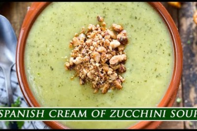 Spanish Cream of Zucchini Soup with Honey Roasted Almonds