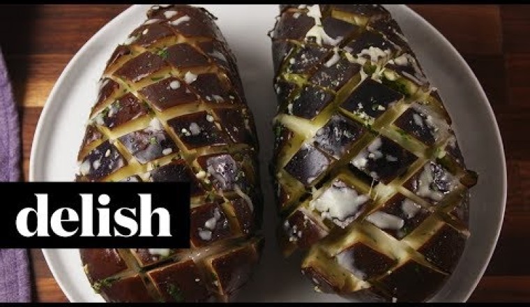 Eggplant Pull-Apart Garlic "Bread"