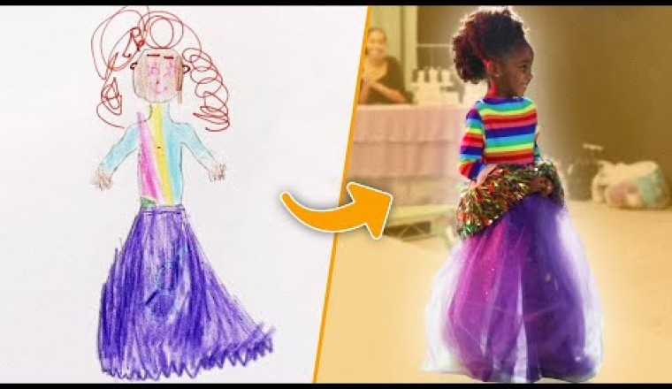 Fashion Designers Turn These Kids' Drawing Into A Real Dress