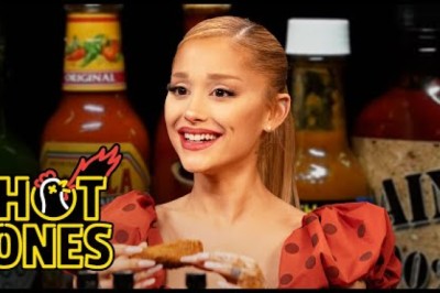 Ariana Grande Hits a High Note While Eating Spicy Wings