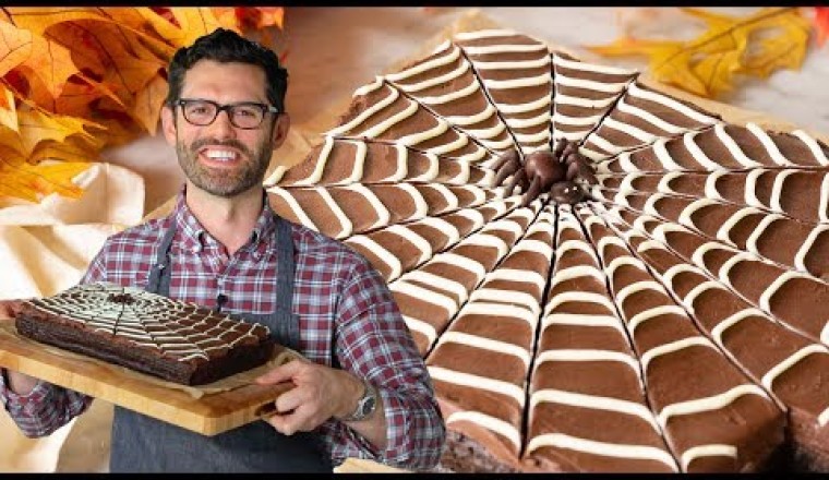 Chocolate Spider Web Halloween Cake