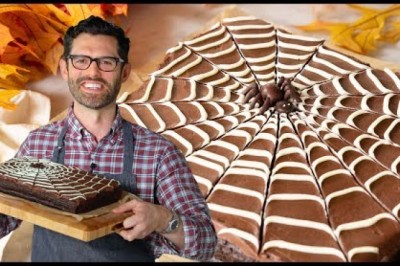 Chocolate Spider Web Halloween Cake