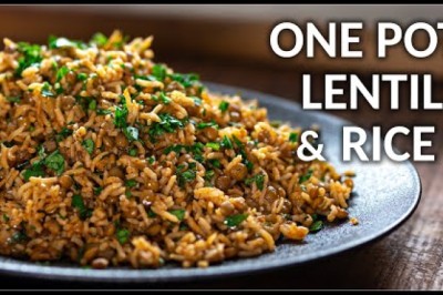 One Pot Lentil and Rice Inspired by Lebanese Mujadara