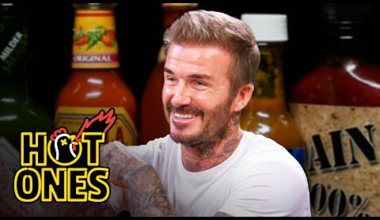 David Beckham Embraces the Moment While Eating Spicy Wings