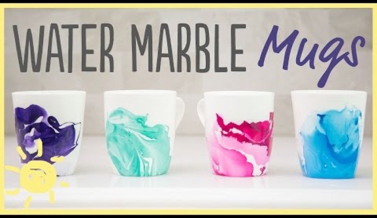 Water Marble Mugs with Only 2 Ingredients!! (Easy Gift idea!)