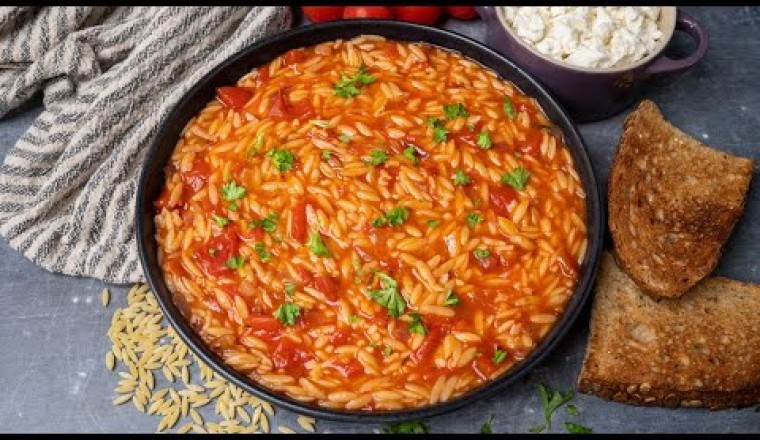 Manestra — Greek Orzo with Tomato Sauce