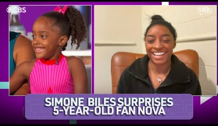 Simone Biles Surprises 5-Year-Old Gymnast, Nova