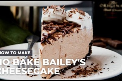 Easy No Bake Bailey's Irish Cream Cheesecake