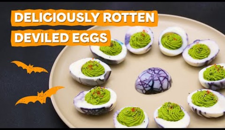 Deliciously Rotten Deviled Eggs Made for Halloween
