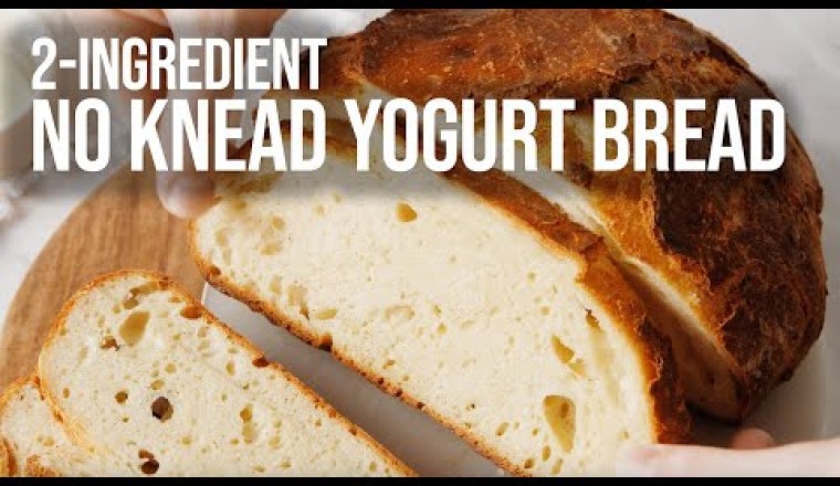 Easiest 2-Ingredient No Knead Yogurt Bread