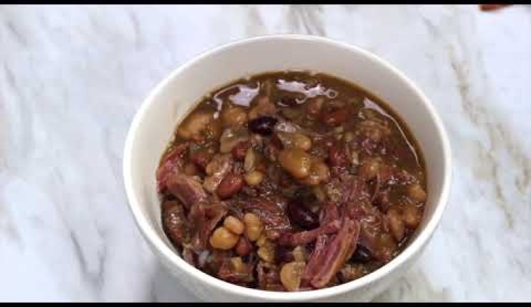 Instant Pot Ham and 15 Bean Soup with Rice