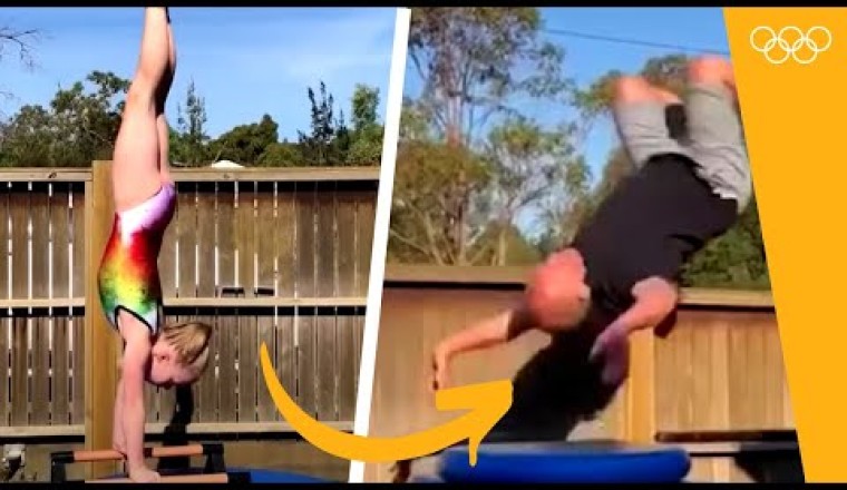 This Young Gymnast Teaching Her Dad Gymnastics Will Make Your Day!