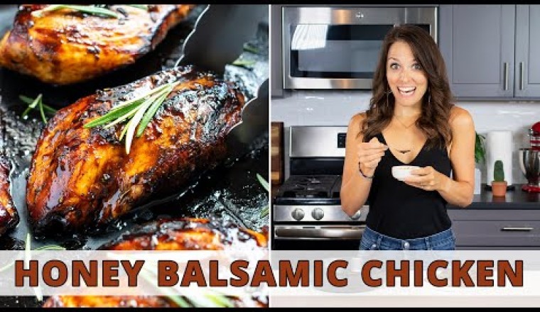 Honey Glazed Balsamic Chicken Breasts - Seared in a Cast Iron Skillet!