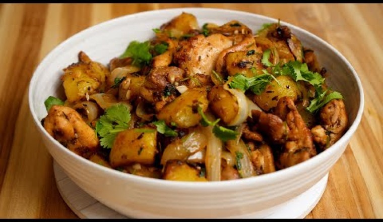 Kenyan Chicken, Potatoes and Onions