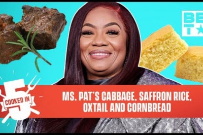 Ms Pat Brings The Laughs While Cooking Oxtails, Saffron Rice, Cabbage and Cornbread