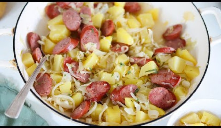 Sausage, Sauerkraut and Potatoes Skillet