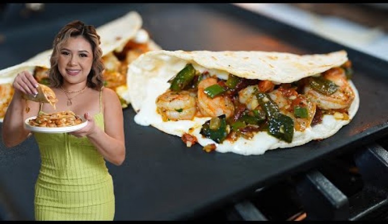 Tacos Gobernador (Cheesy Shrimp Tacos)