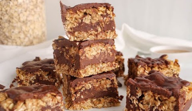 No Bake Peanut Butter Chocolate Oatmeal Bars