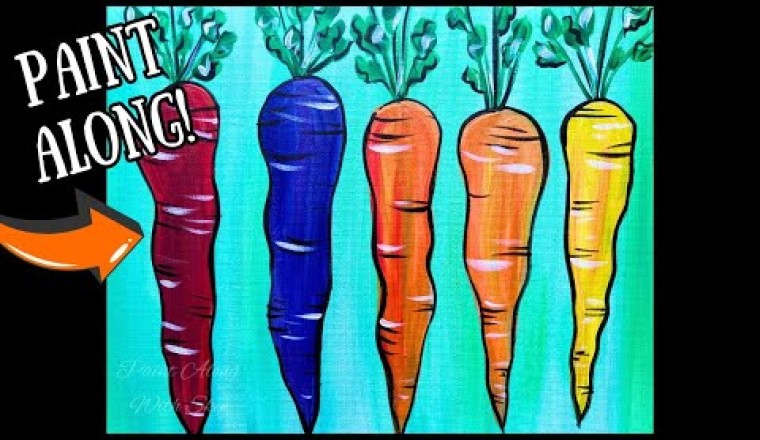 ‘Colorful Carrots’ Easter Special Acrylic Painting Tutorial for Beginners