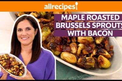 Maple Roasted Brussels Sprouts with Bacon