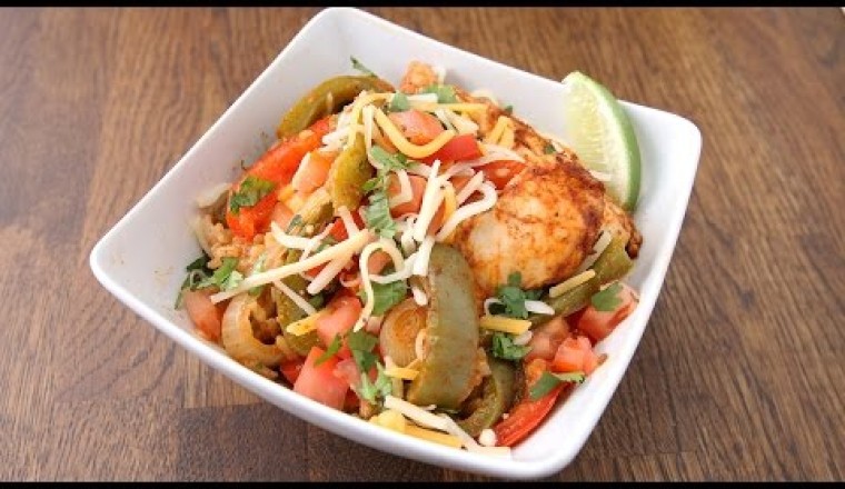 Easy Chicken Fajita Rice Bake