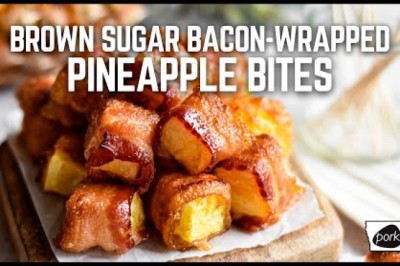 Brown Sugar Bacon-Wrapped Pineapple Bites