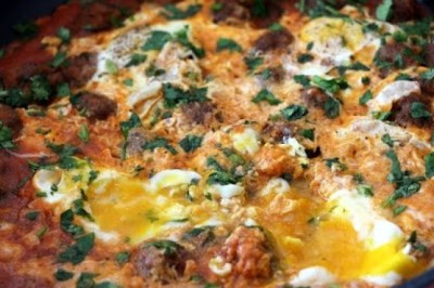 Moroccan Meatball Tagine and Eggs