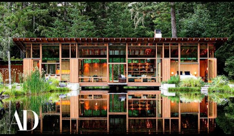 Inside a Woodland Home Built Over Water to Become One With Nature
