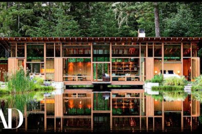 Inside a Woodland Home Built Over Water to Become One With Nature