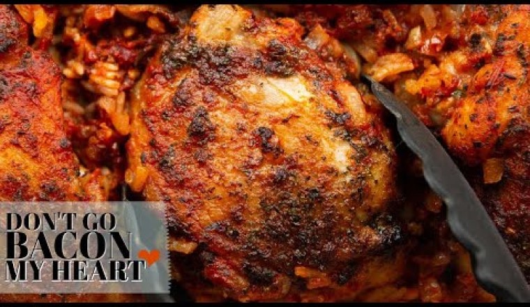 Tomato Basil Baked Chicken and Rice