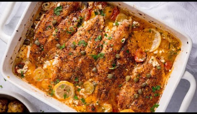 Baked Lemon and Feta Fish