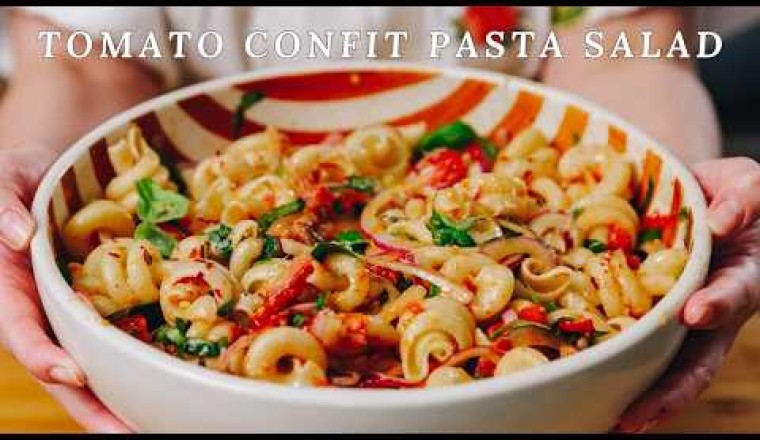 Easy Tomato Confit Pasta Salad