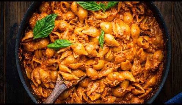 One-Pot Creamy Beef and Shells